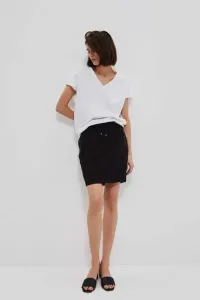 Smooth skirt with pockets - black