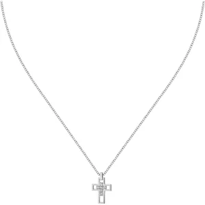 Morellato Nadčasový strieborný náhrdelník Kríž so zirkónmi SATT12
