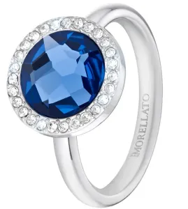 Morellato Oceľový prsteň s modrým kryštálom Essenza SAGX15 58 mm
