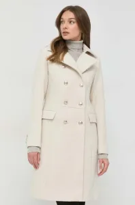 Kabát s prímesou vlny Morgan béžová farba, prechodný, dvojradový #8256885