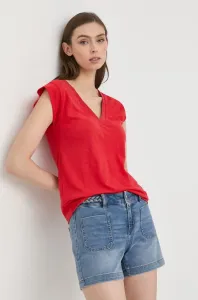 Ľanové tričko Morgan červená farba, #7543037