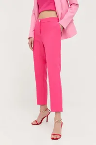 Nohavice Morgan dámske, ružová farba, priliehavé, vysoký pás #8662801