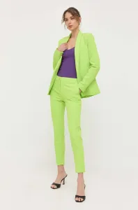 Nohavice Morgan dámske, zelená farba, cigaretový strih, stredne vysoký pás #9340988