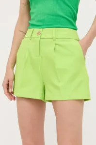 Šortky Morgan dámske, zelená farba, jednofarebné, vysoký pás
