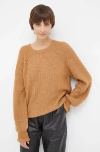 Vlnený sveter Mos Mosh dámsky, hnedá farba, tenký #7455183
