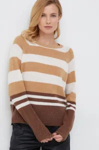 Vlnený sveter Mos Mosh dámsky, hnedá farba, tenký, #277098