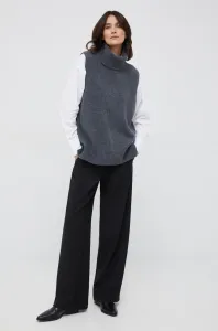 Vlnený sveter Mos Mosh Zahra dámsky, šedá farba, s rolákom #2582210