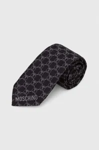 Hodvábna kravata Moschino čierna farba #8748086