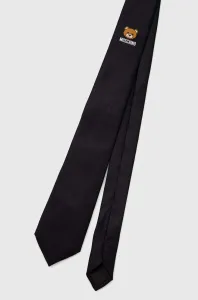 Hodvábna kravata Moschino čierna farba, M5347 55060 #4249269