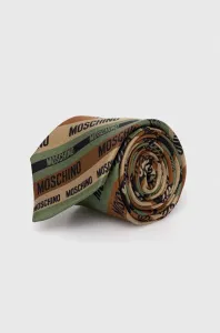 Hodvábna kravata Moschino hnedá farba