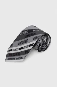 Hodvábna kravata Moschino šedá farba #8748088