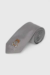 Hodvábna kravata Moschino šedá farba #8748087