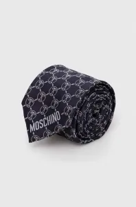 Hodvábna kravata Moschino tmavomodrá farba #8748085