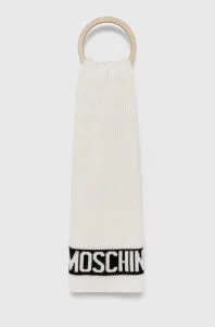 Šál Moschino pánsky, biela farba, jednofarebný #262401