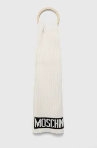 Šál Moschino pánsky, biela farba, jednofarebný #262399