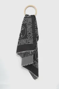 Šál Moschino pánsky, čierna farba, vzorovaný #6985499