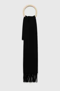 Vlnený šál Moschino čierna farba, jednofarebný #162409