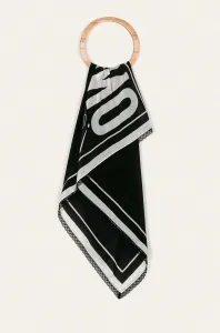 Hodvábna šatka Moschino čierna farba, vzorovaná #160869
