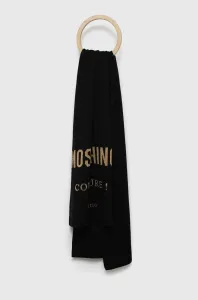 Šál s prímesou vlny Moschino čierna farba, vzorovaný #262366