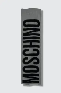 Šál s prímesou vlny Moschino šedá farba, vzorovaný #8749017