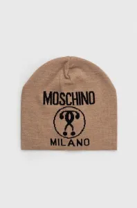 Vlnená čiapka Moschino béžová farba, vlnená #7205356