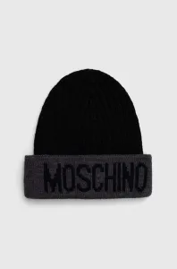 Vlnená čiapka Moschino čierna farba, vlnená #8748148