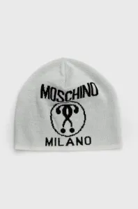 Vlnená čiapka Moschino šedá farba, vlnená #159224