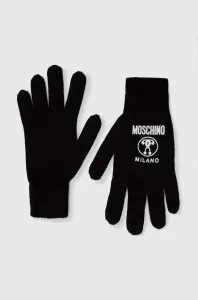 Vlnené rukavice Moschino dámske, čierna farba #7353157