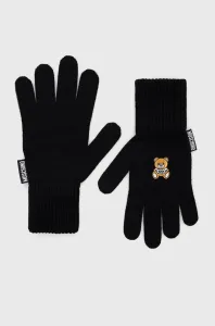 Vlnené rukavice Moschino dámske, čierna farba #7175333