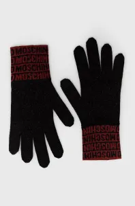 Vlnené rukavice Moschino dámske, čierna farba #162466