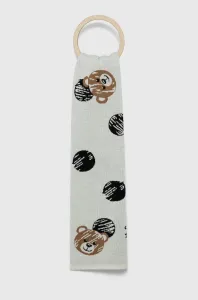 Vlnený šál Moschino biela farba, vzorovaný #262381
