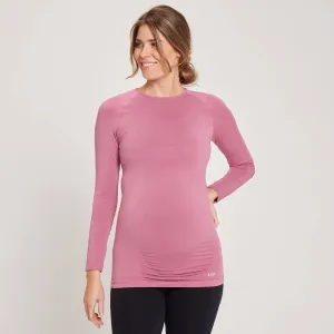 Dámske bezšvové tehotenské tričko MP s dlhými rukávmi – fialové - M