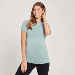 Dámske bezšvové tehotenské tričko MP s krátkymi rukávmi – svetlomodré - M