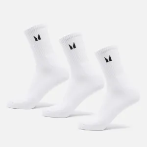Vysoké unisex ponožky MP (3-balenie) – biele - UK 12-14