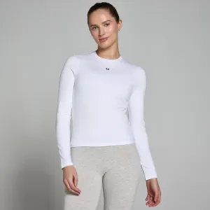 Dámske priliehavé tričko MP Basics s dlhými rukávmi – biele - M