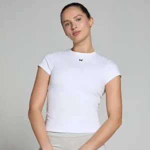 Dámske priliehavé tričko MP Basics s krátkymi rukávmi – biele - S