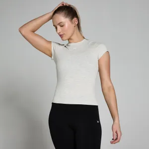 Dámske priliehavé tričko MP Basics s krátkymi rukávmi – svetlosivé melírované - S