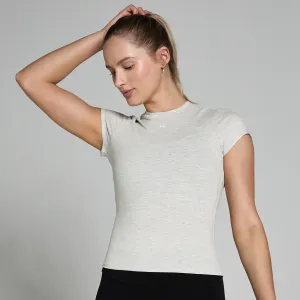 Dámske priliehavé tričko MP Basics s krátkymi rukávmi – svetlosivé melírované - XS