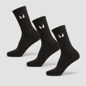MP Unisex Ankle Socks (3 Pack) - Black - UK 12-14