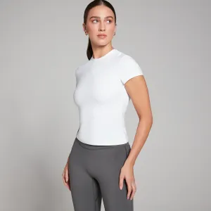 Dámske priliehavé tričko MP Tempo s krátkymi rukávmi – biele - XL