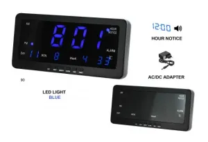 Digitálny LED budík/ hodiny MPM s dátumom a teplomerom C02.3568, 21cm