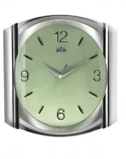 Nástenné hodiny MPM, 2430.7141.SW - strieborná lesklá/zelená svetlá, 34cm