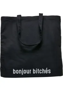 Mister Tee Bonjour Bitches Oversize Canvas Tote Bag black - One Size