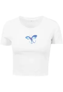 Dámske tričko MR.TEE Ladies Butterfly Cropped Farba: white, Veľkosť: L