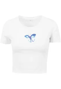 Dámske tričko MR.TEE Ladies Butterfly Cropped Farba: white, Veľkosť: XL