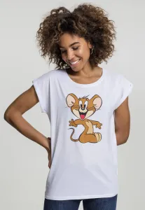 Dámske tričko MERCHCODE Ladies Tom & Jerry Mouse Farba: white, Veľkosť: 3XL