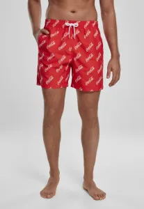 Mr. Tee Coca Cola Logo AOP Swimshorts red - Size:XL
