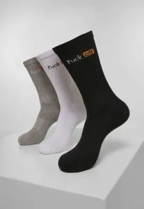 Mr. Tee Fuck Off Socks 3-Pack black/white lightgrey - Size:35–38