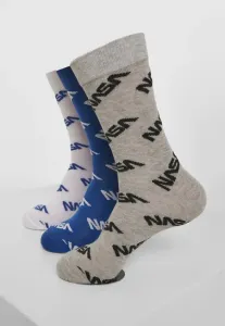 Mr. Tee NASA Allover Socks 3-Pack blue/grey/white - Size:43–46