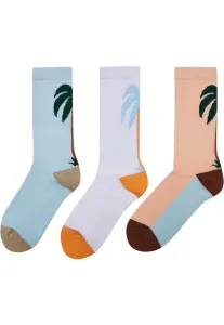 Mr. Tee Fancy Palmtree Socks 3-Pack white/multicolor - Size:39–42
